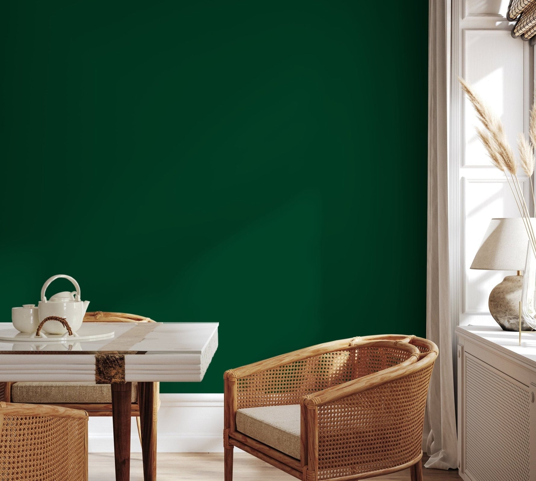 Castleton Green Wallpaper / Solid Color / Peel and Stick Wallpaper Removable Wallpaper Home Decor Wall Art Wall Decor Room Decor - D439 - WallTrend