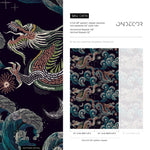 Celestial Chinoiserie Wallpaper Vintage Dragon Wallpaper Peel and Stick and Traditional Wallpaper - D878 - WallTrend
