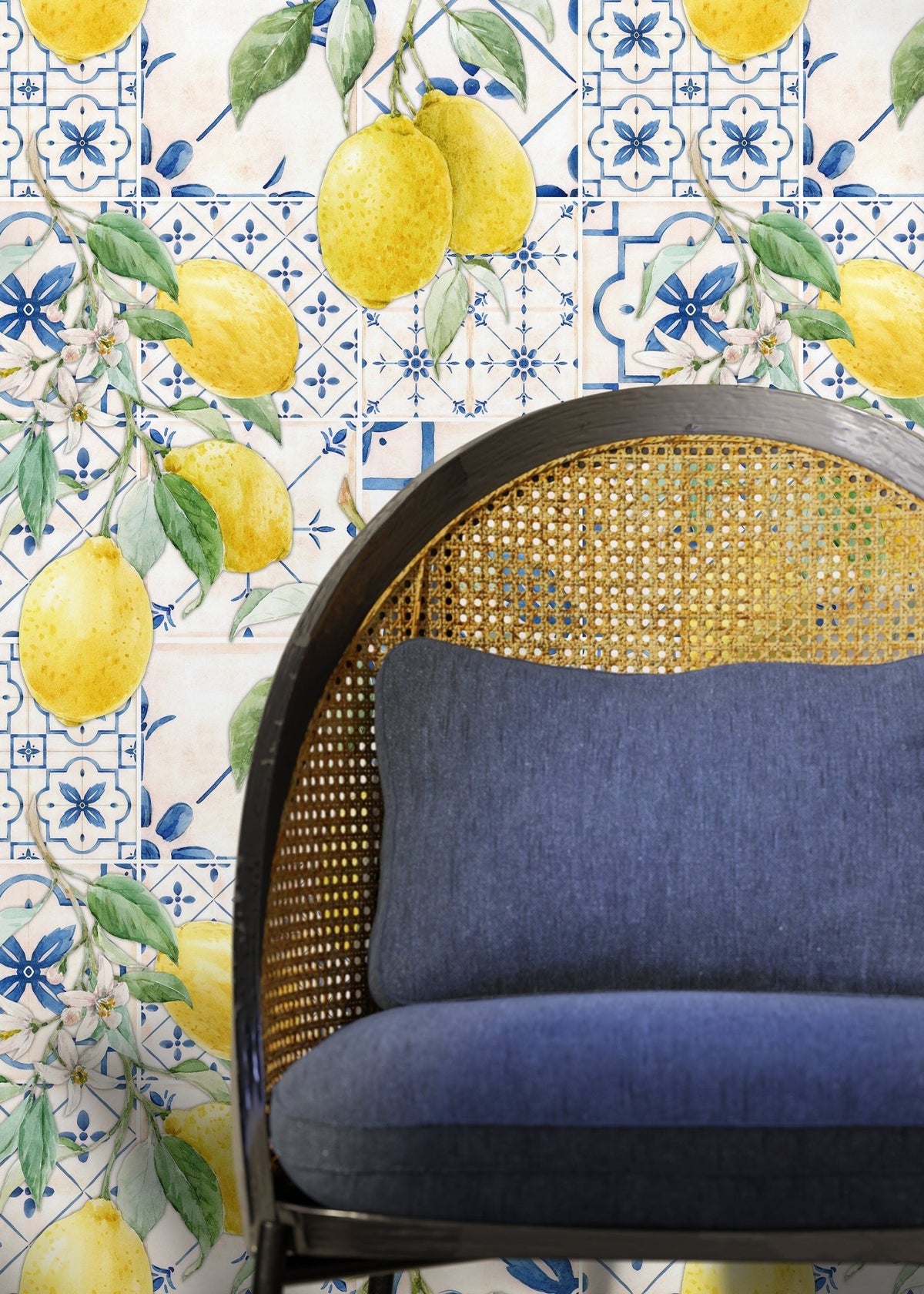 Ceramic Lemon Tiles Wallpaper - D309 - WallTrend