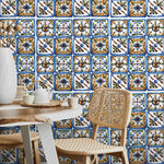 Ceramic Tile Floral Wallpaper - A381 - WallTrend