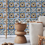 Ceramic Tile Floral Wallpaper - A381 - WallTrend