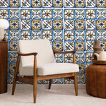 Ceramic Tile Floral Wallpaper - A381 - WallTrend