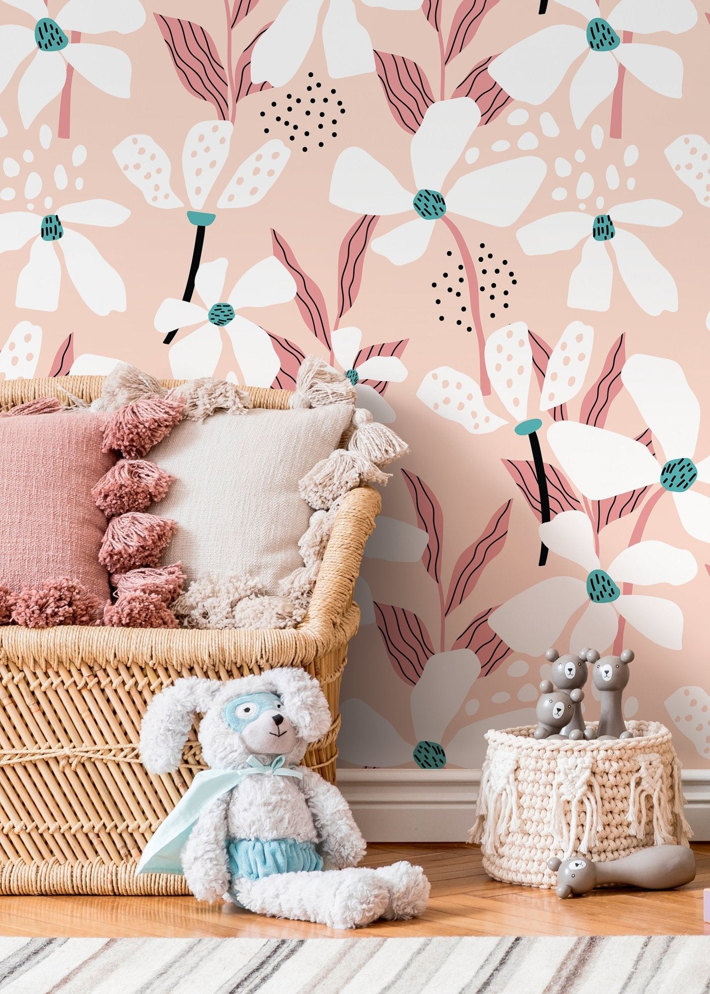 Charming Blossom Illustration Wallpaper - D372 - WallTrend