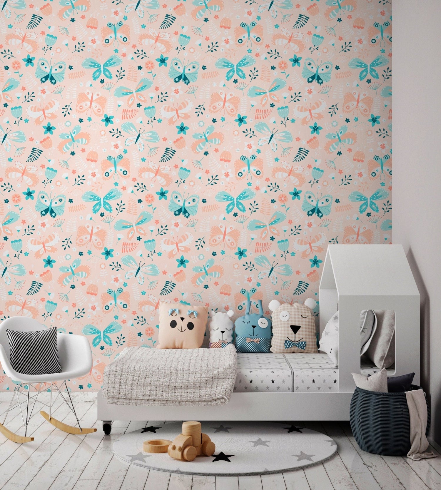 Charming Butterfly Garden Wallpaper - C104 - WallTrend