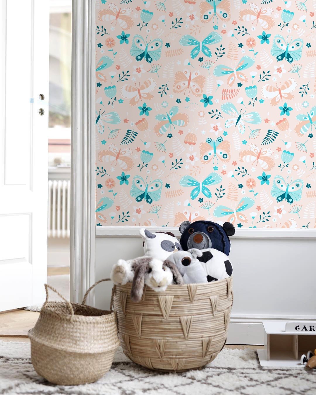 Charming Butterfly Garden Wallpaper - C104 - WallTrend