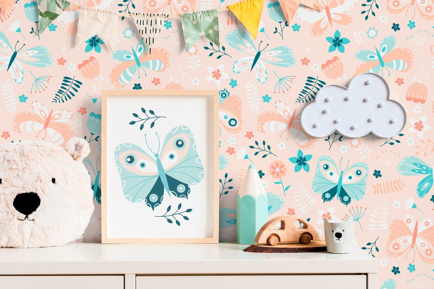 Charming Butterfly Garden Wallpaper - C104 - WallTrend