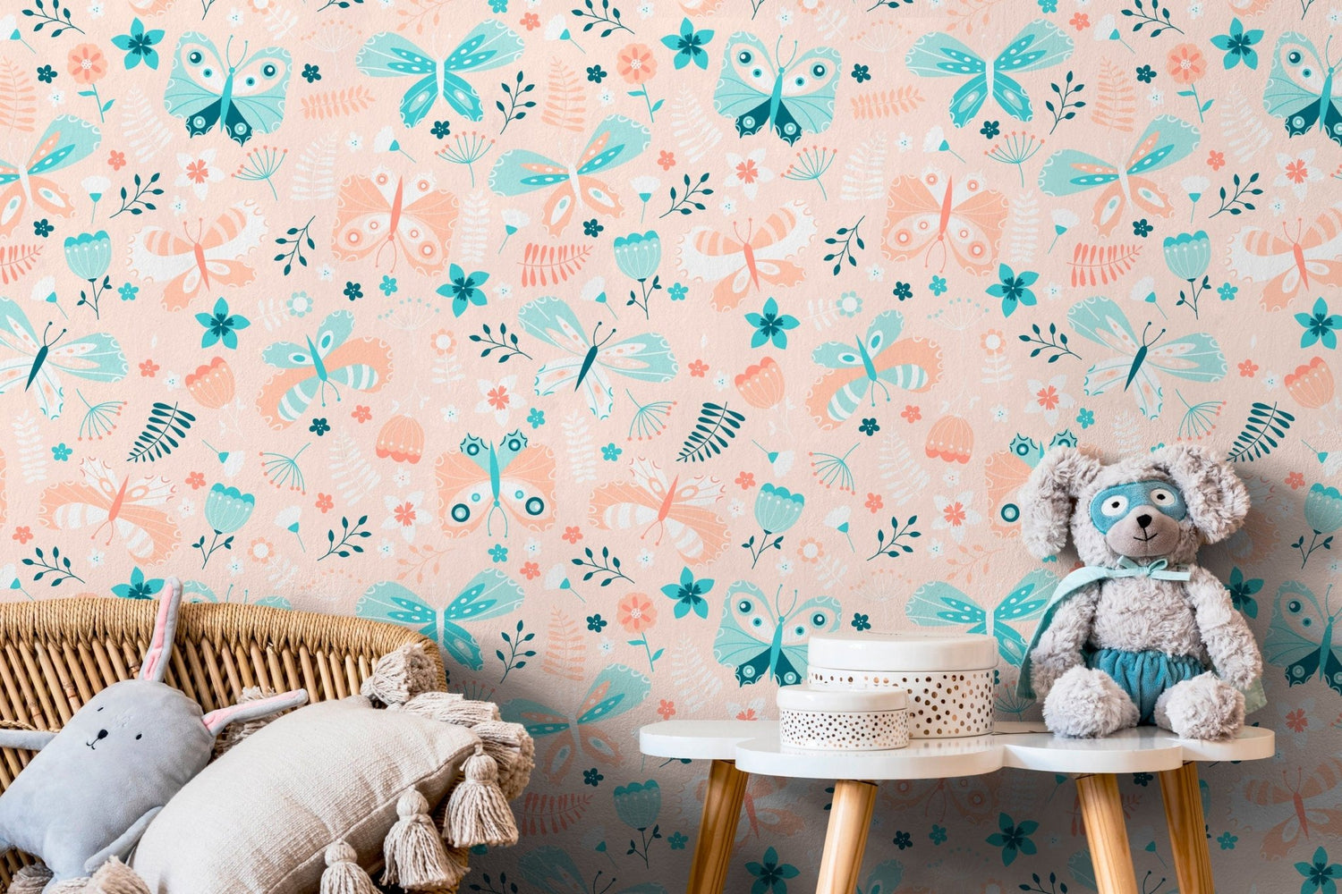 Charming Butterfly Garden Wallpaper - C104 - WallTrend