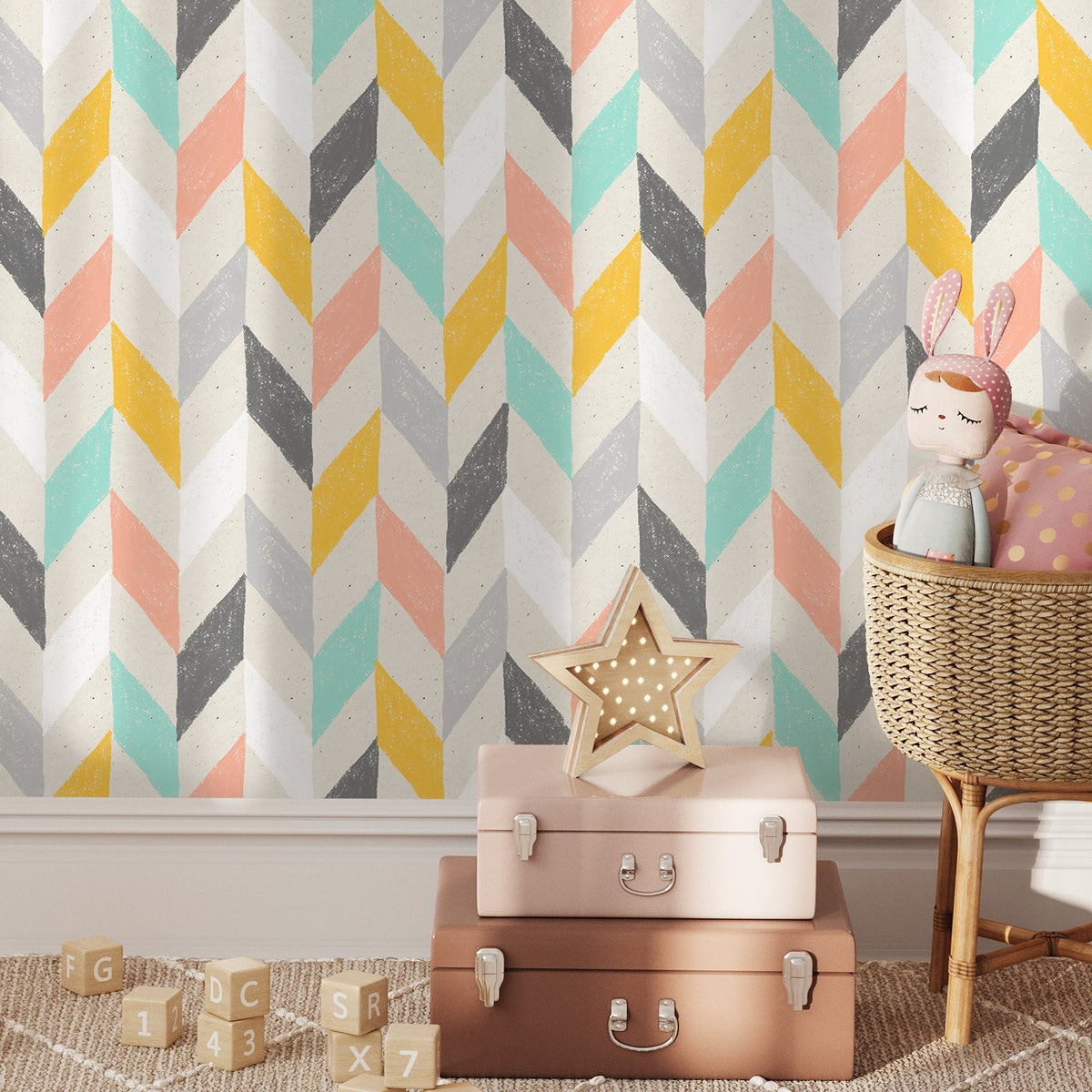 Chevron Serenity Wallpaper - A300 - WallTrend