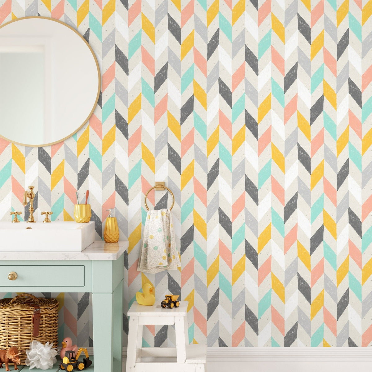 Chevron Serenity Wallpaper - A300 - WallTrend