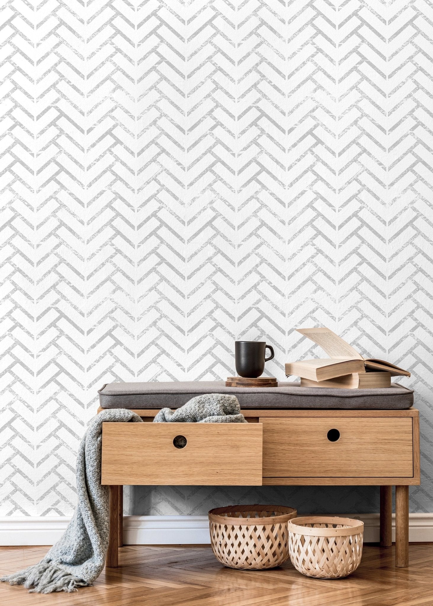 Chevron Textured Elegance Wallpaper - C490 - WallTrend