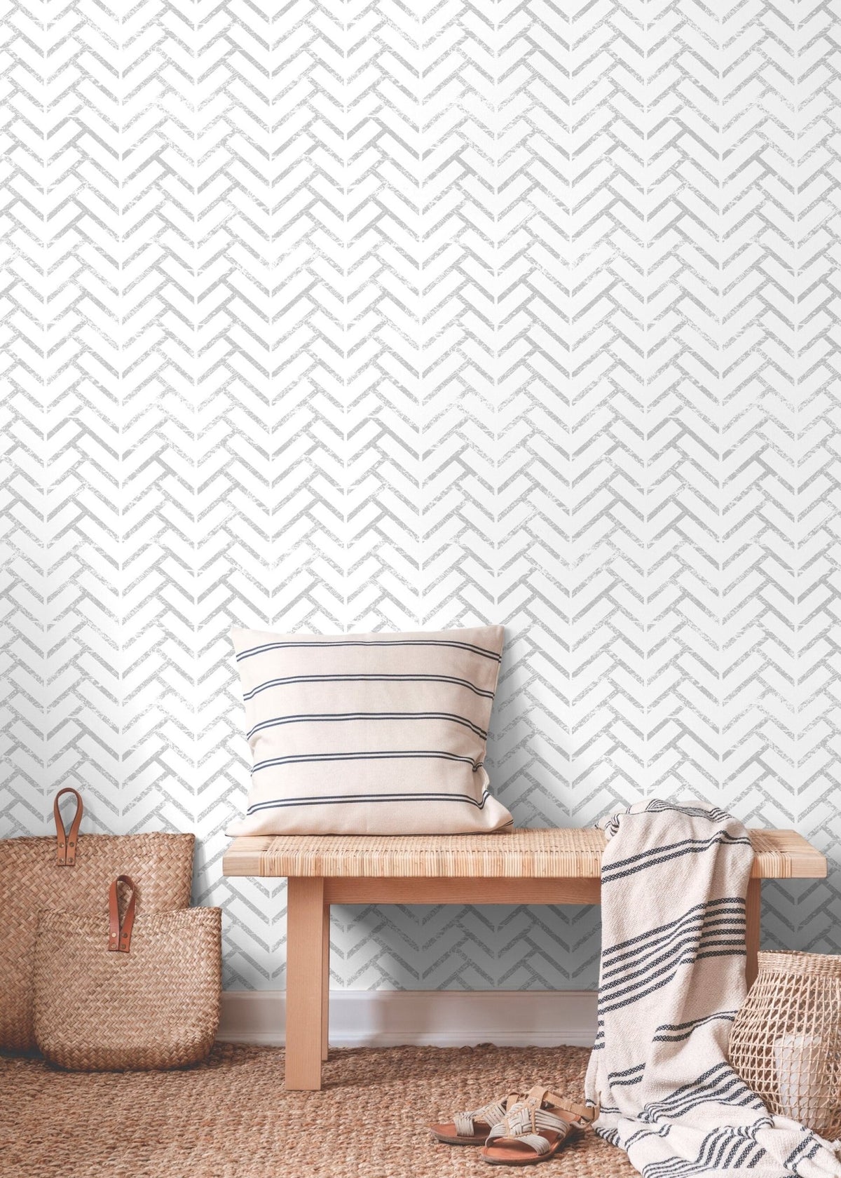 Chevron Textured Elegance Wallpaper - C490 - WallTrend