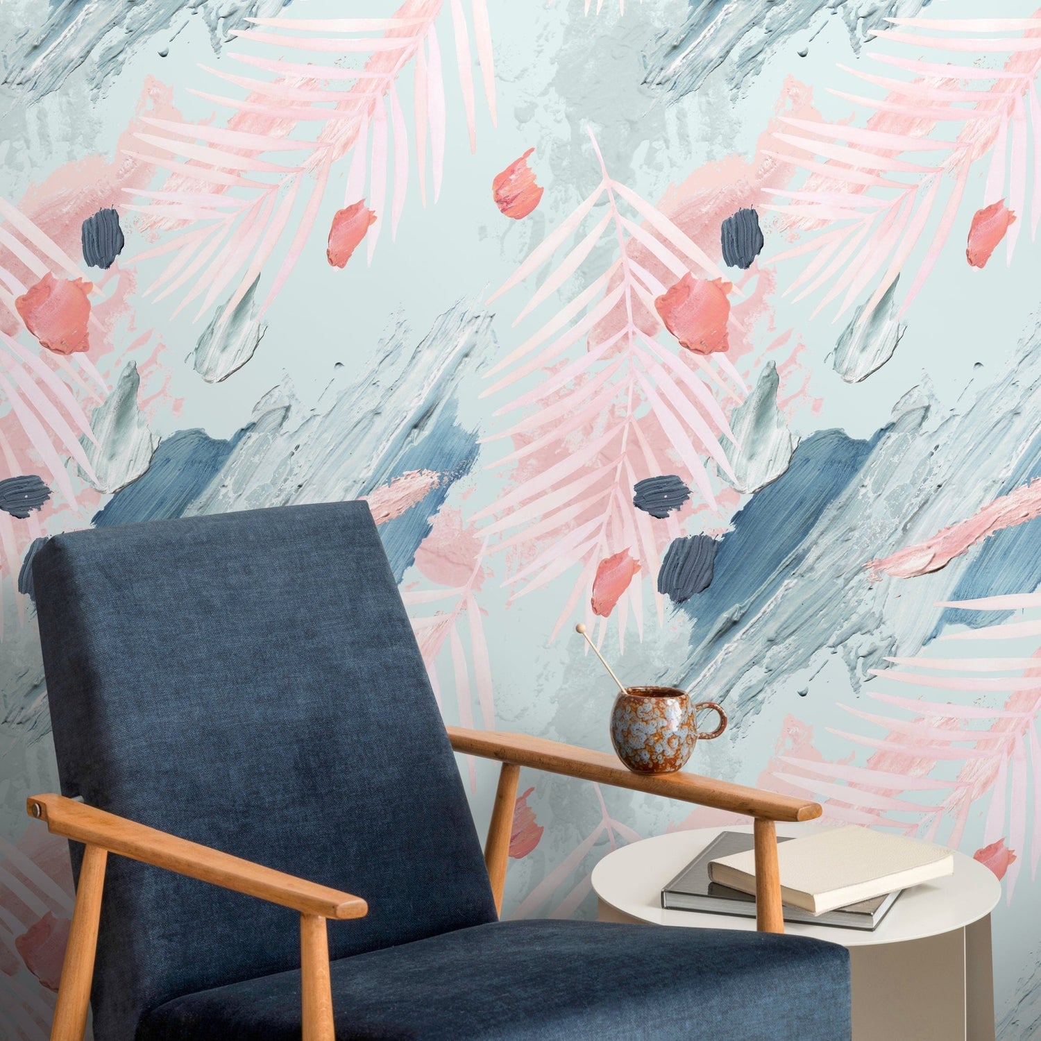 Chic Tropical Brushstrokes Wallpaper - A941 - WallTrend