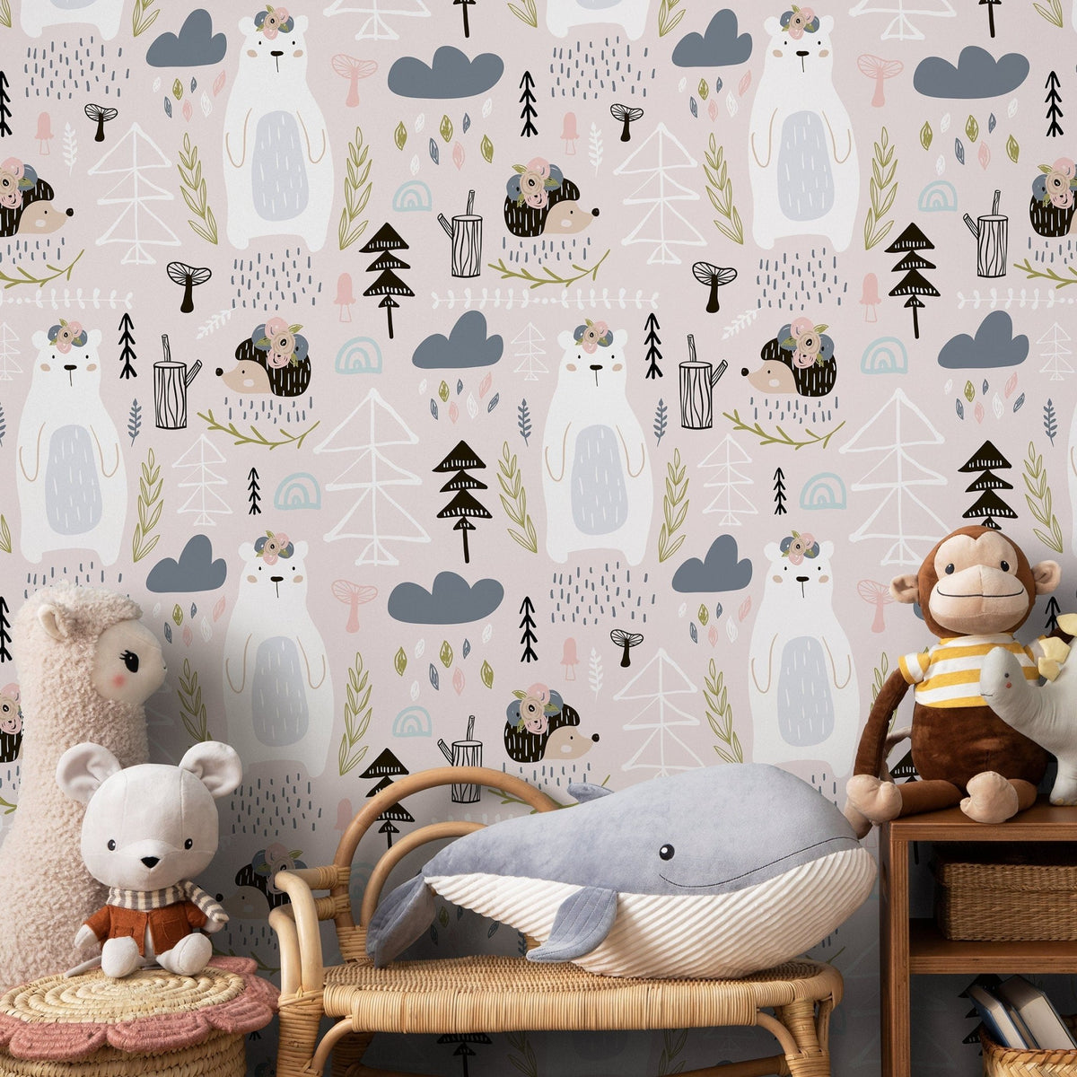 Childrens Whimsical Forest Friends Wallpaper - B250 - WallTrend