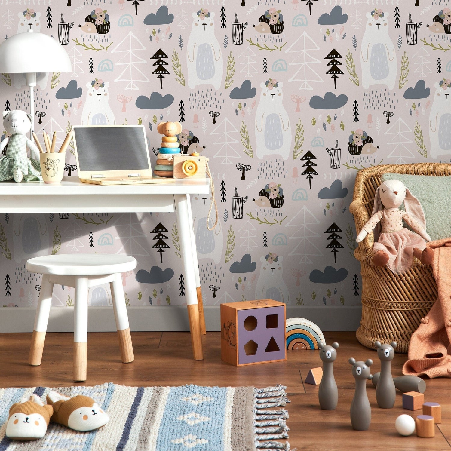 Childrens Whimsical Forest Friends Wallpaper - B250 - WallTrend