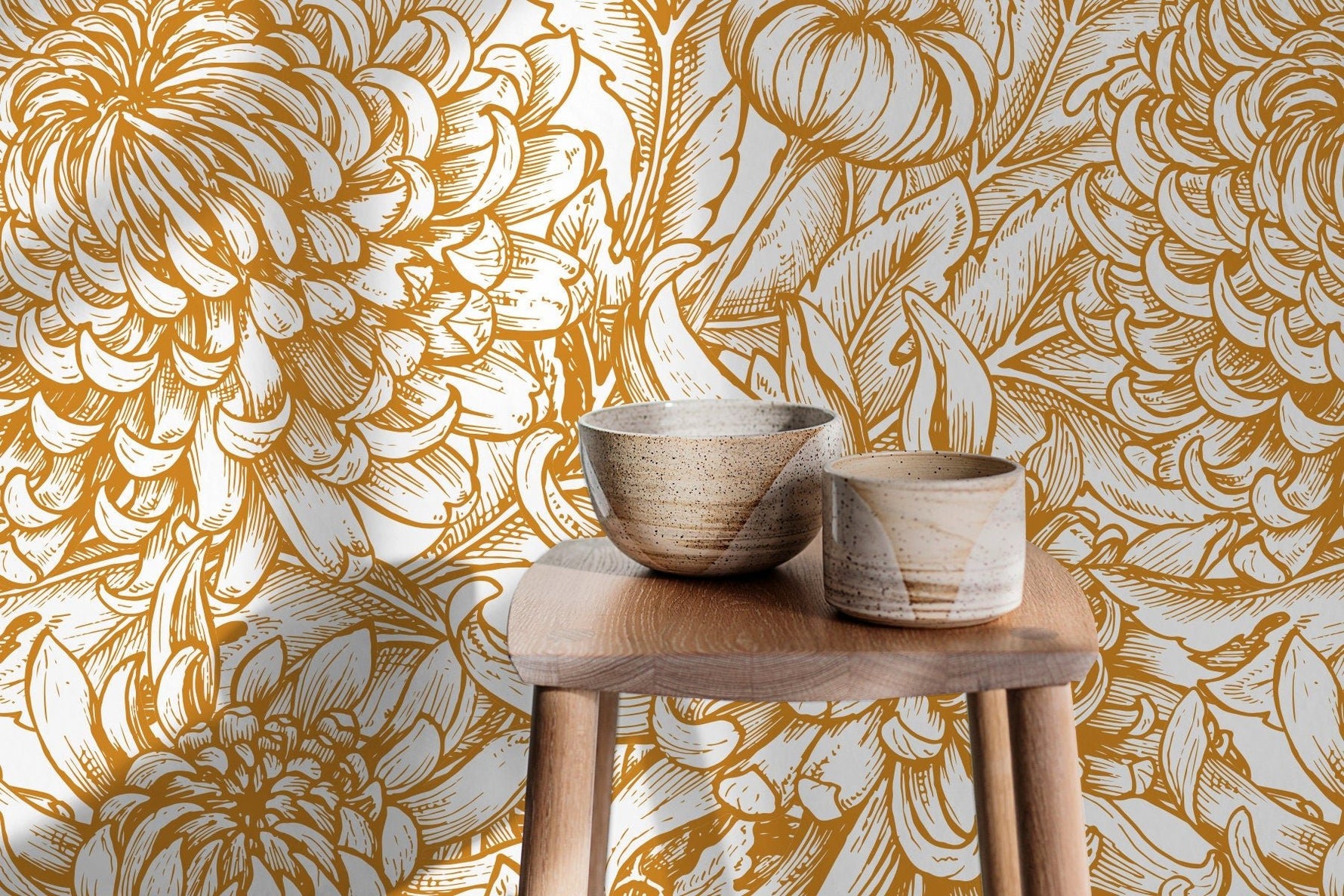 Chrysanthemum Enchantment Wallpaper - C224 - WallTrend