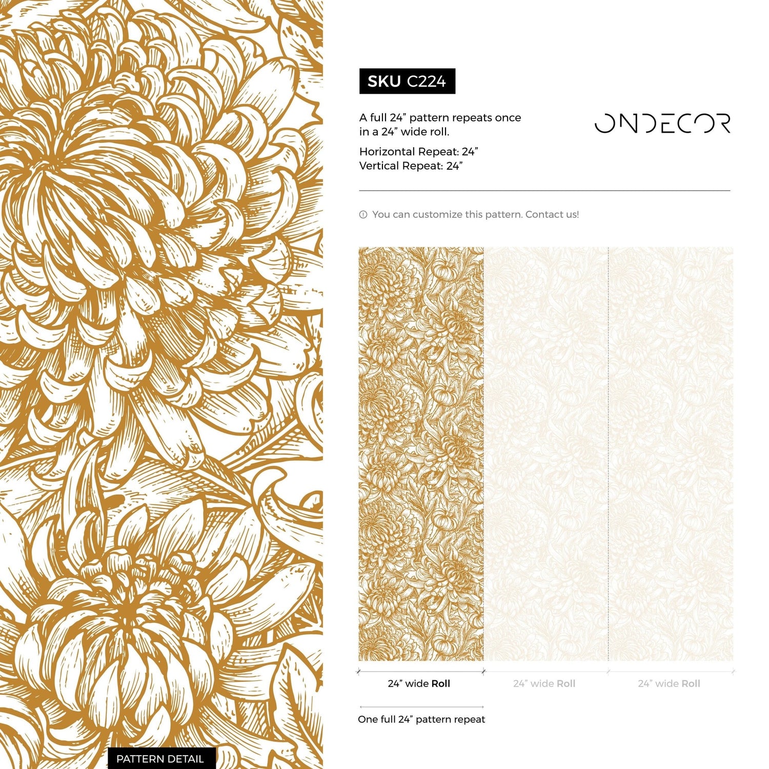 Chrysanthemum Enchantment Wallpaper - C224 - WallTrend