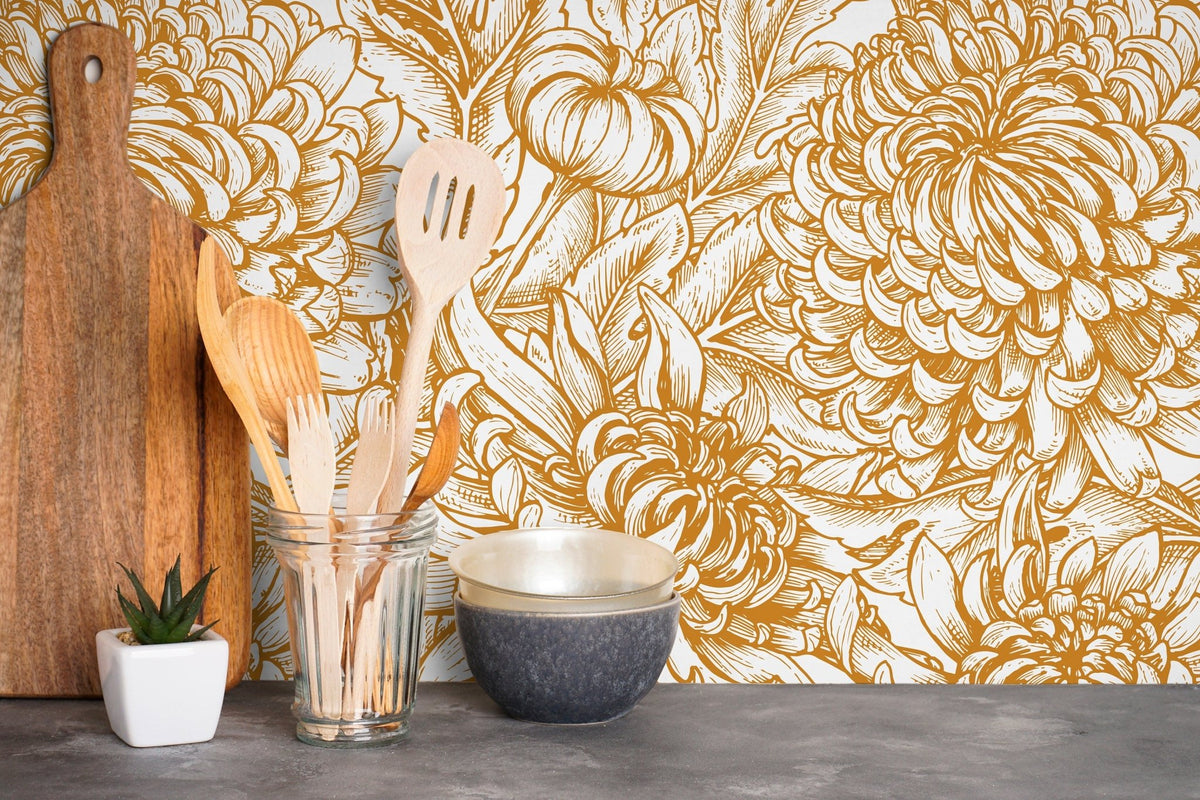 Chrysanthemum Enchantment Wallpaper - C224 - WallTrend