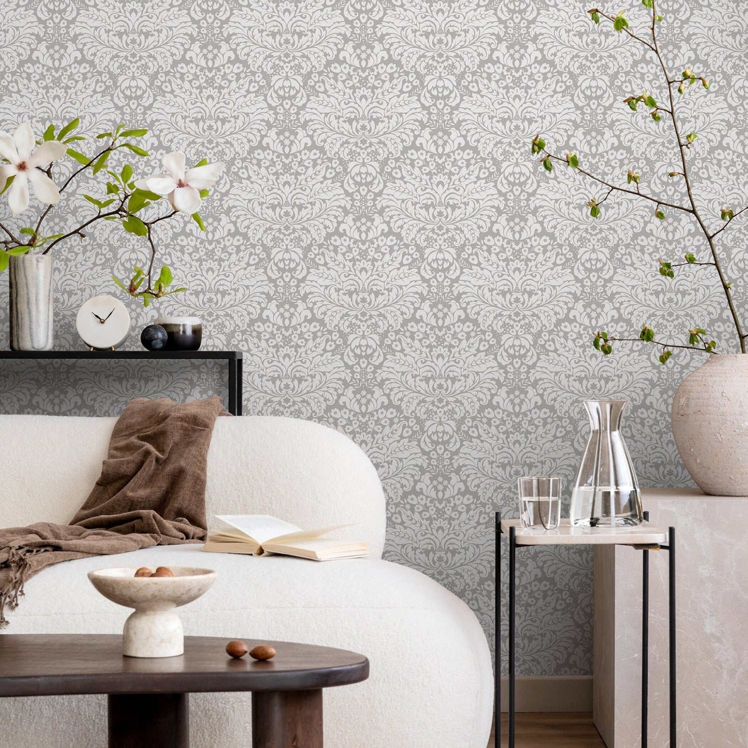 Classic Floral Damask Wallpaper - A897 - WallTrend