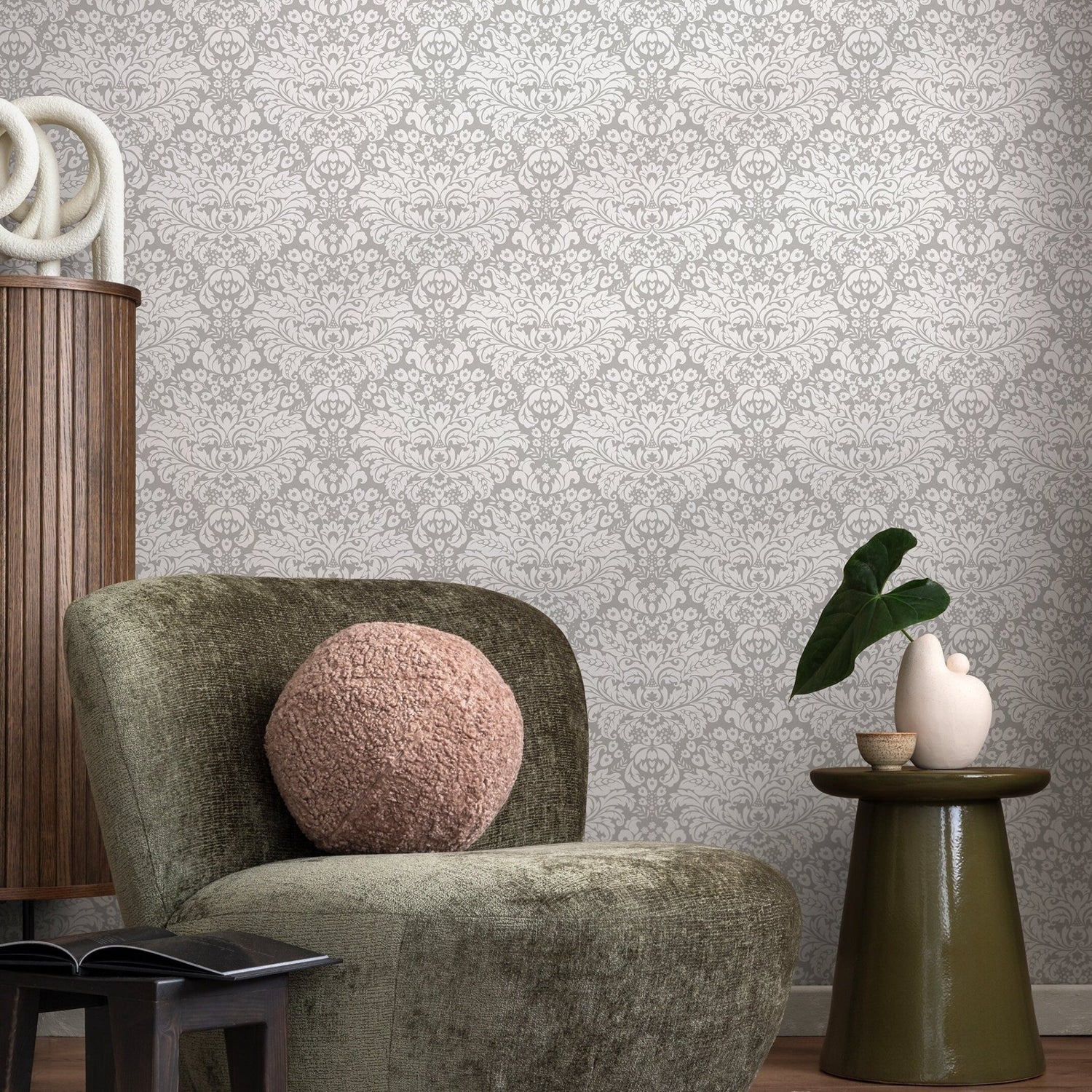 Classic Floral Damask Wallpaper - A897 - WallTrend