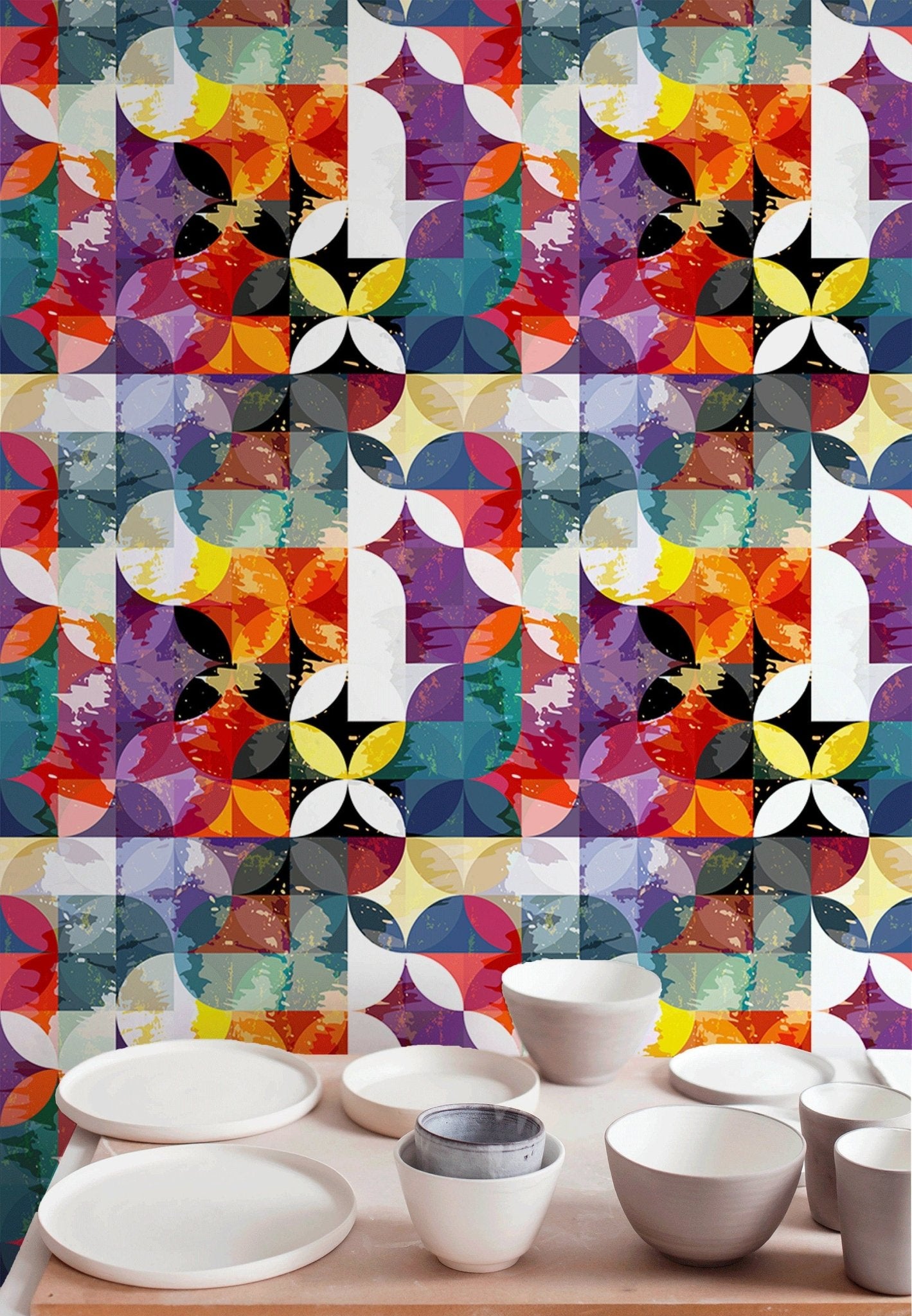 Colorful Abstract Botanical Wallpaper - B265 - WallTrend