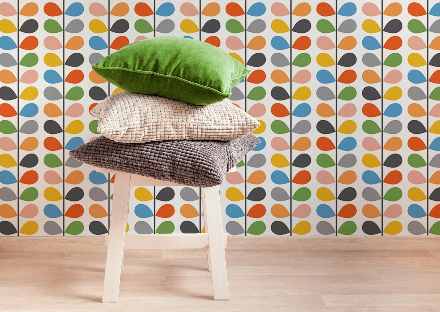 Colorful Abstract Leaf Wallpaper - B451 - WallTrend