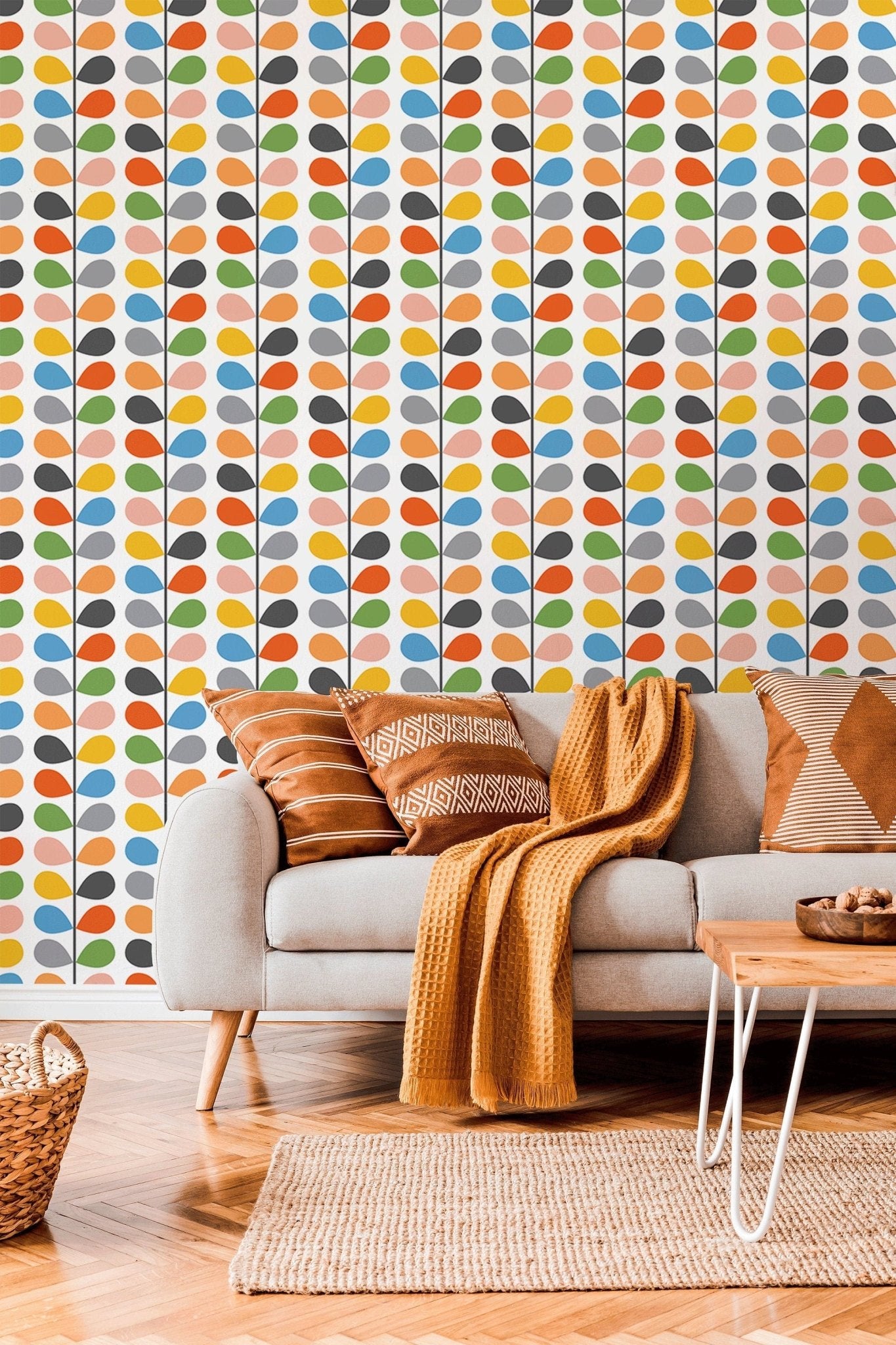 Colorful Abstract Leaf Wallpaper - B451 - WallTrend