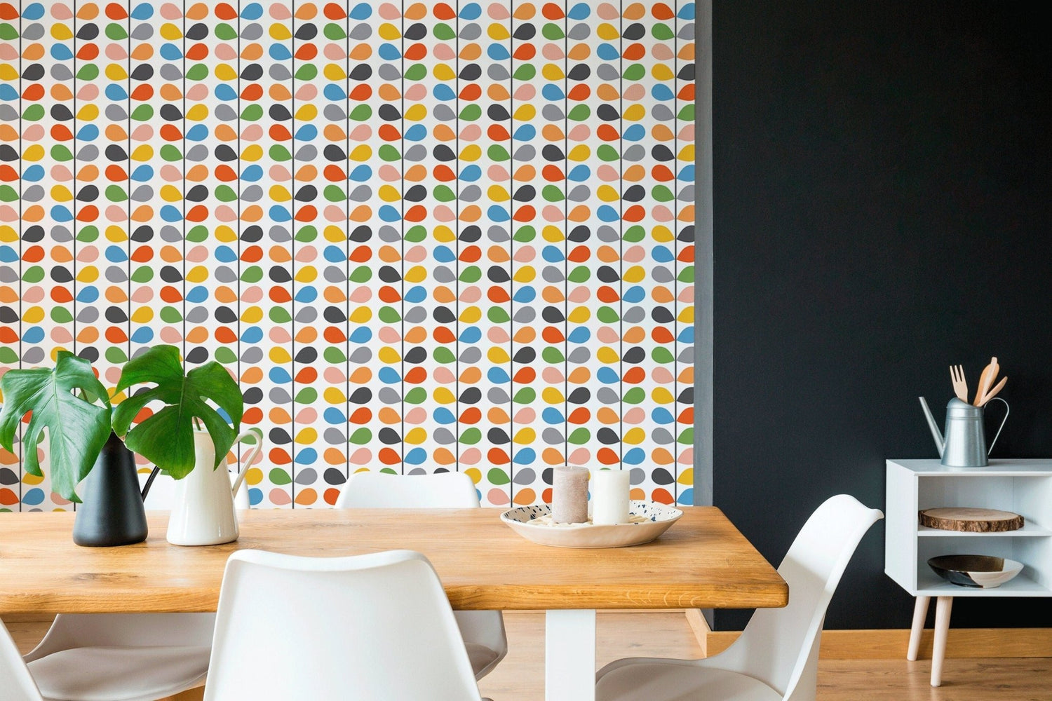 Colorful Abstract Leaf Wallpaper - B451 - WallTrend
