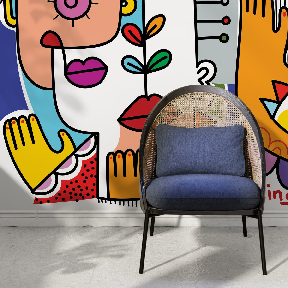 Colorful Abstract Mural Surreal Art Wallpaper Peel and Stick Wallpaper Home Decor - D596 - WallTrend