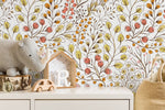 Colorful Boho Floral Wallpaper / Peel and Stick Wallpaper Removable Wallpaper Home Decor Wall Art Wall Decor Room Decor - D147 - WallTrend