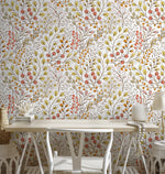 Colorful Boho Floral Wallpaper / Peel and Stick Wallpaper Removable Wallpaper Home Decor Wall Art Wall Decor Room Decor - D147 - WallTrend