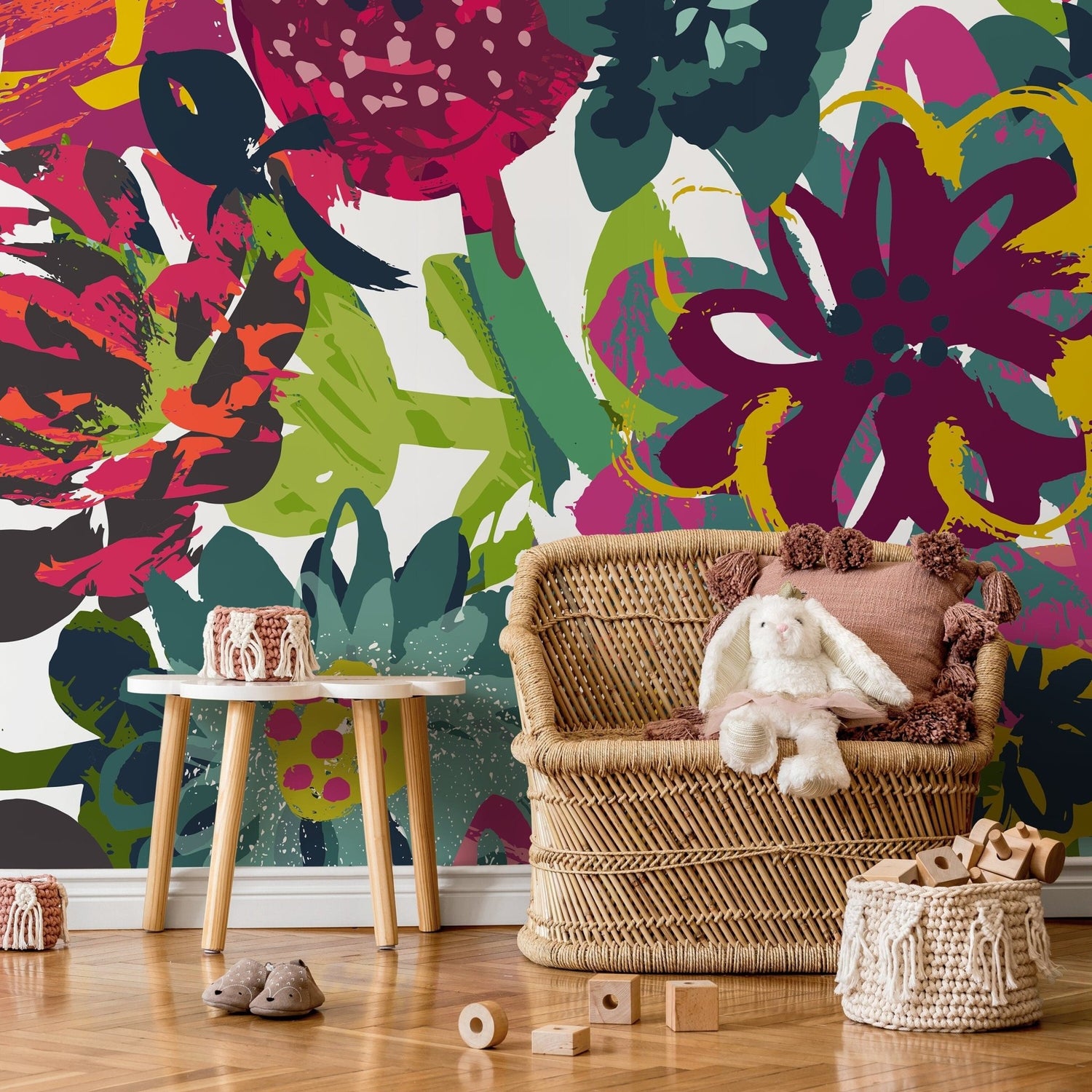 Colorful Floral Symphony Wallpaper - C109 - WallTrend