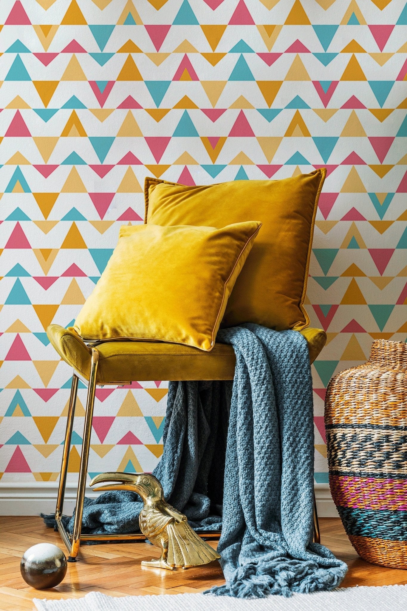 Colorful Geometric Shapes Wallpaper - B362 - WallTrend