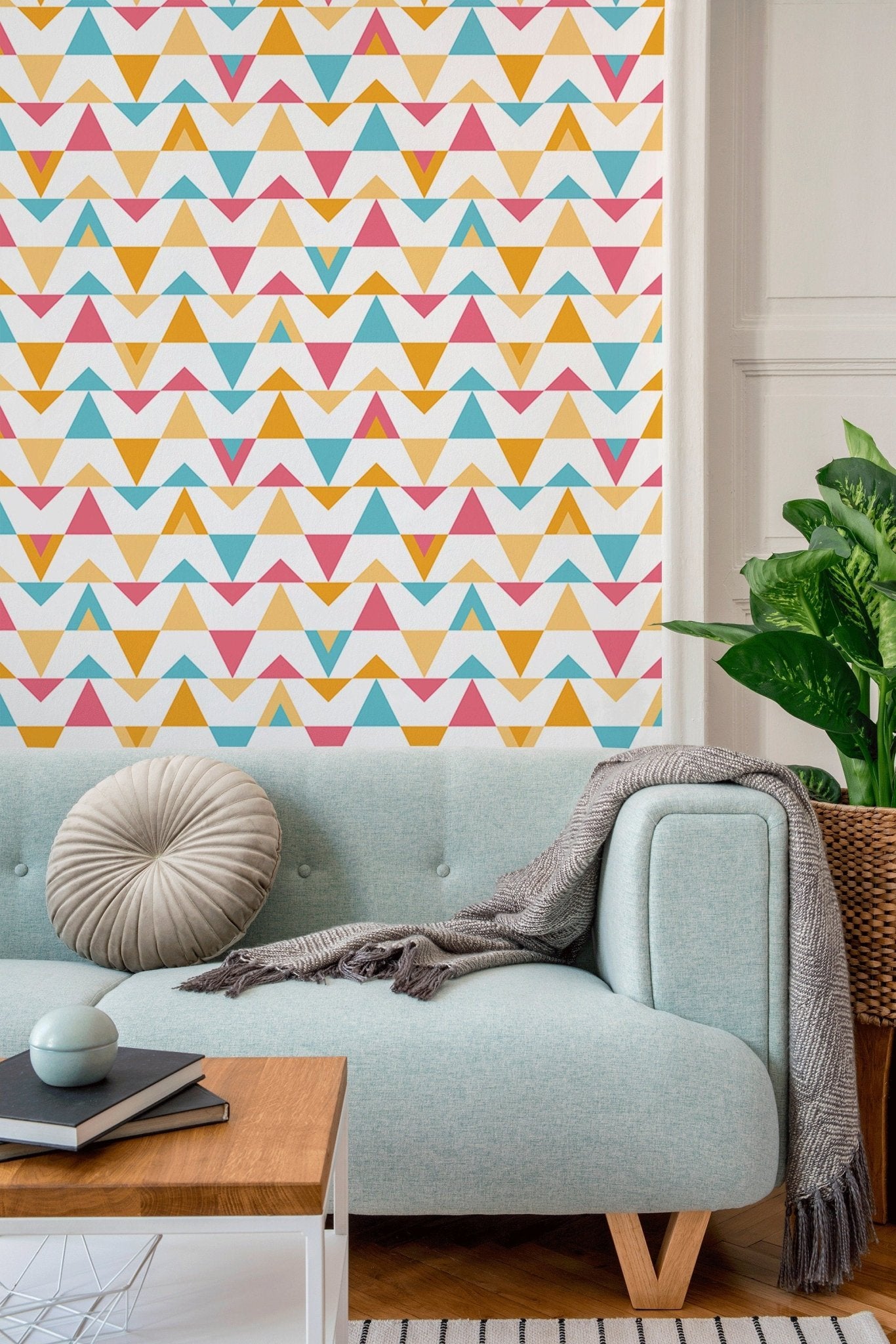 Colorful Geometric Shapes Wallpaper - B362 - WallTrend