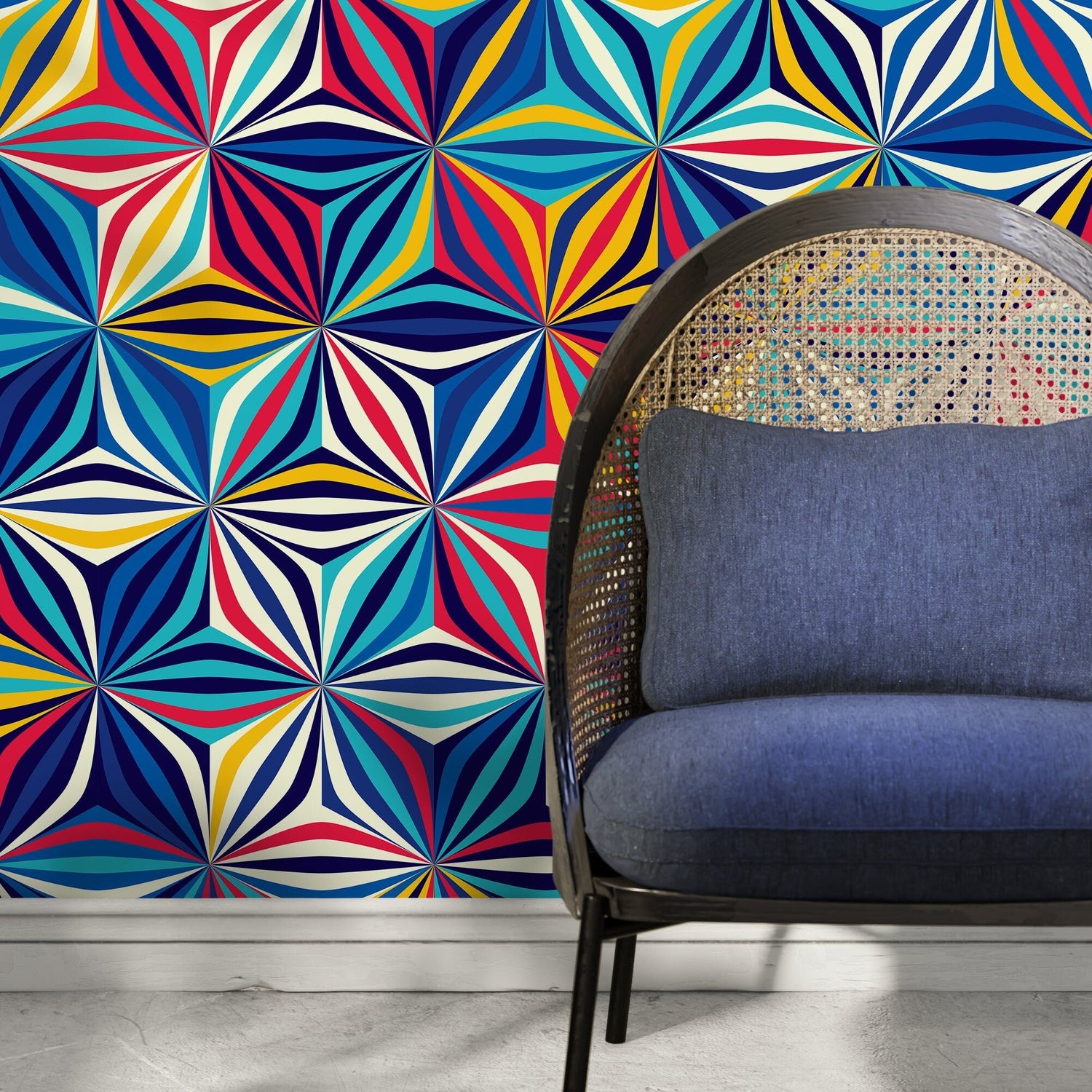 Colorful Geometric Starburst Wallpaper - A865 - WallTrend