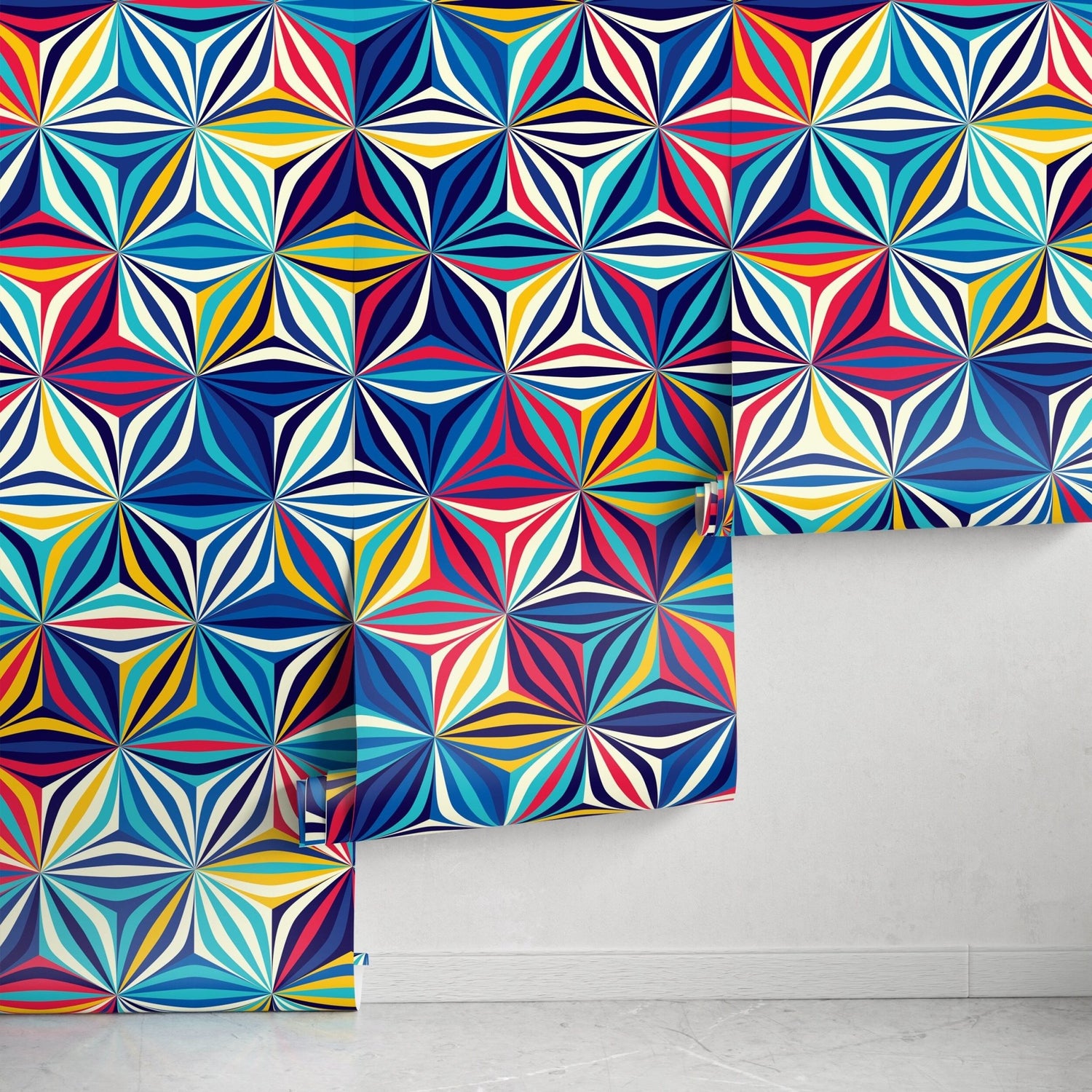 Colorful Geometric Starburst Wallpaper - A865 - WallTrend