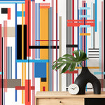 Colorful Geometric Wallpaper Abstract Wallpaper Peel and Stick and Traditional Wallpaper - D753 - WallTrend