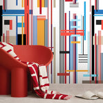 Colorful Geometric Wallpaper Abstract Wallpaper Peel and Stick and Traditional Wallpaper - D753 - WallTrend