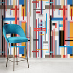 Colorful Geometric Wallpaper Abstract Wallpaper Peel and Stick and Traditional Wallpaper - D753 - WallTrend