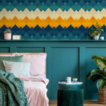 Colorful Geometric Wallpaper Kid Playroom Wallpaper Peel and Stick and Traditional Wallpaper - A943 - WallTrend