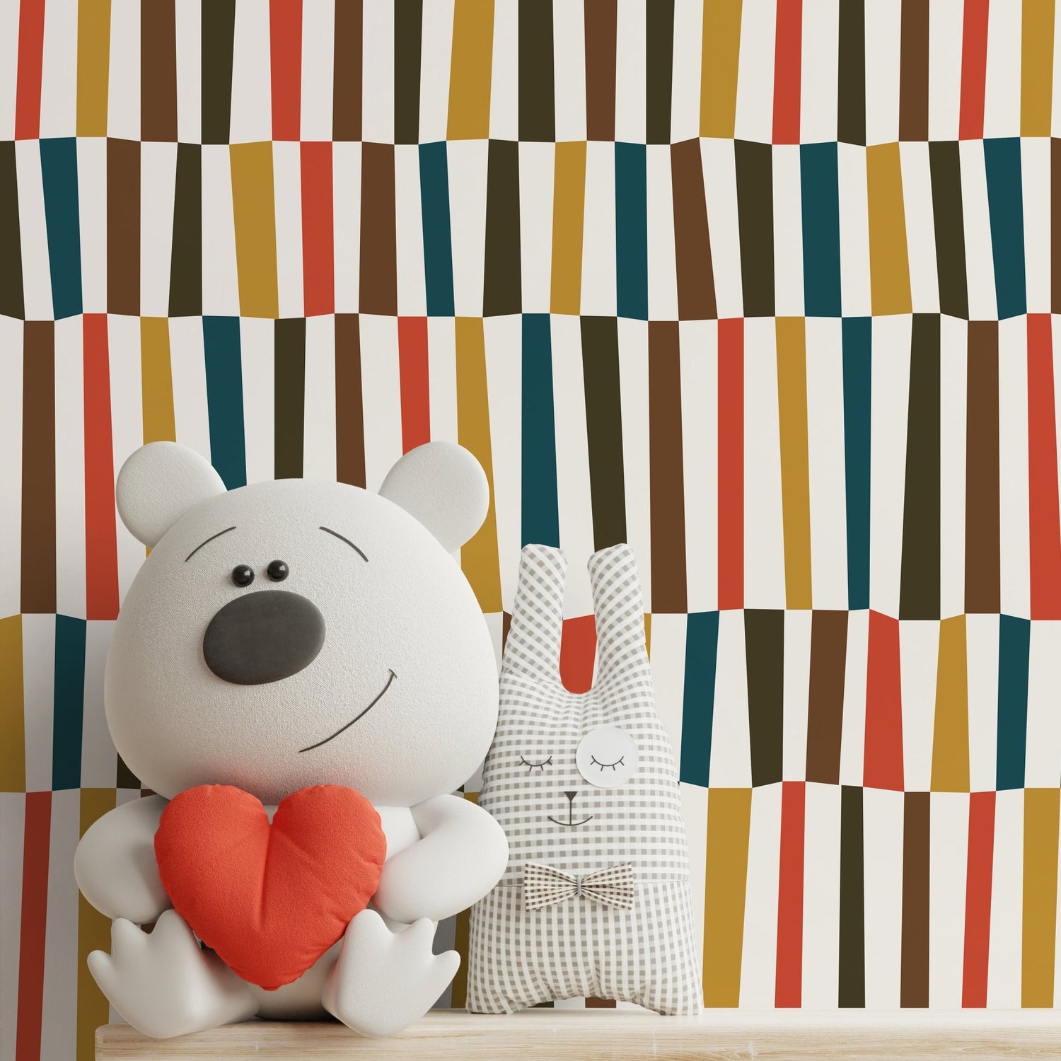 Colorful Mid Century Wallpaper Geometric Wallpaper Peel and Stick and Traditional Wallpaper - D852 - WallTrend
