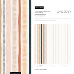 Colorful Striped Wallpaper Abstract Wallpaper Peel and Stick and Traditional Wallpaper - D809 - WallTrend