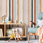 Colorful Striped Wallpaper Abstract Wallpaper Peel and Stick and Traditional Wallpaper - D809 - WallTrend