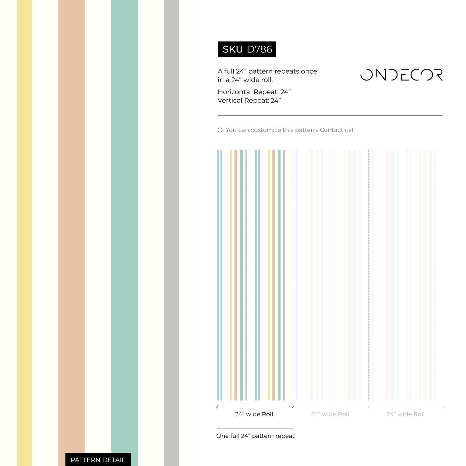 Colorful Striped Wallpaper Farmhouse Wallpaper Peel and Stick and Traditional Wallpaper - D786 - WallTrend