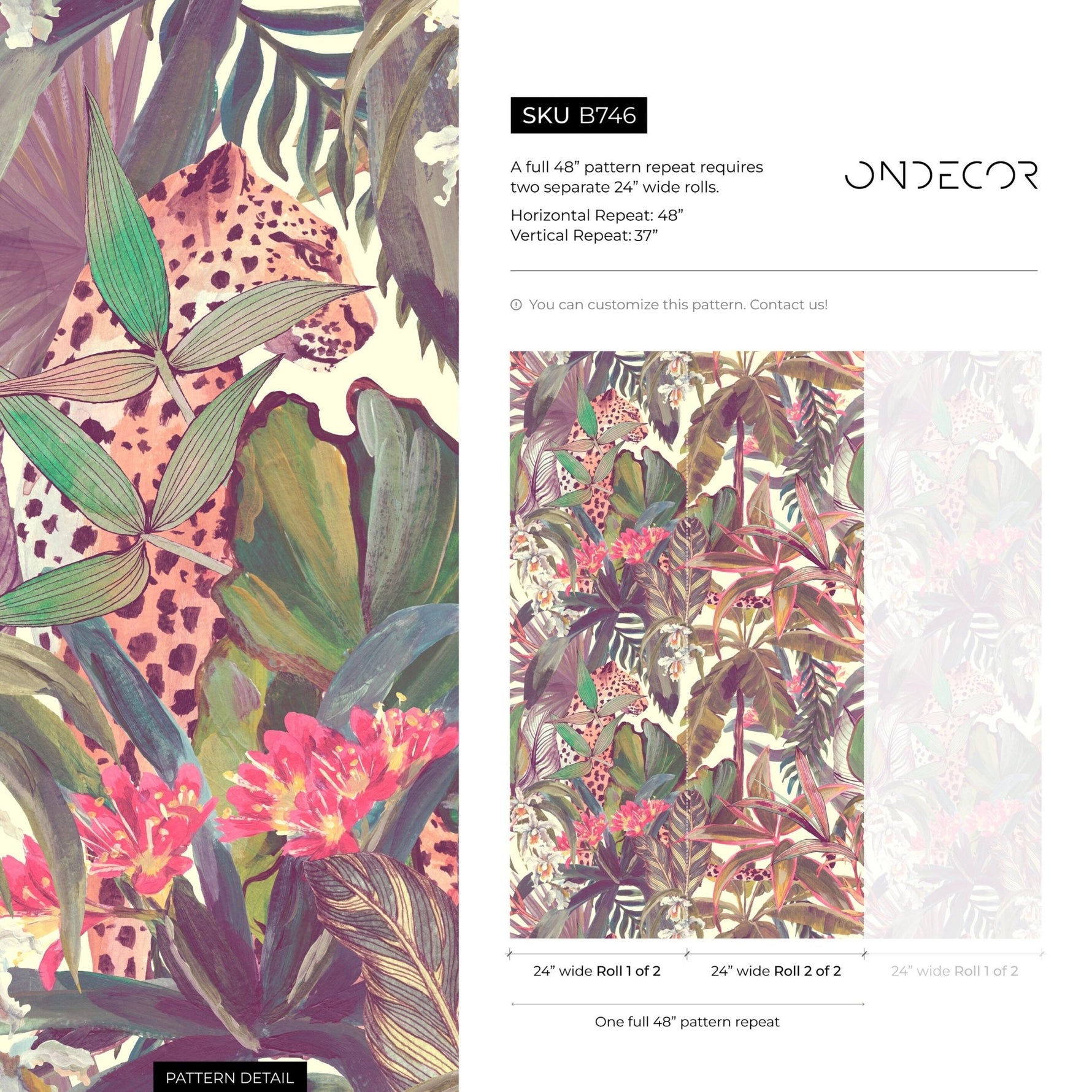 Colorful Tropical Leaves Wallpaper Peel and Stick and Traditional Wallpaper - B746 - WallTrend