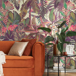 Colorful Tropical Leaves Wallpaper Peel and Stick and Traditional Wallpaper - B746 - WallTrend