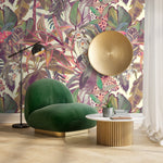 Colorful Tropical Leaves Wallpaper Peel and Stick and Traditional Wallpaper - B746 - WallTrend