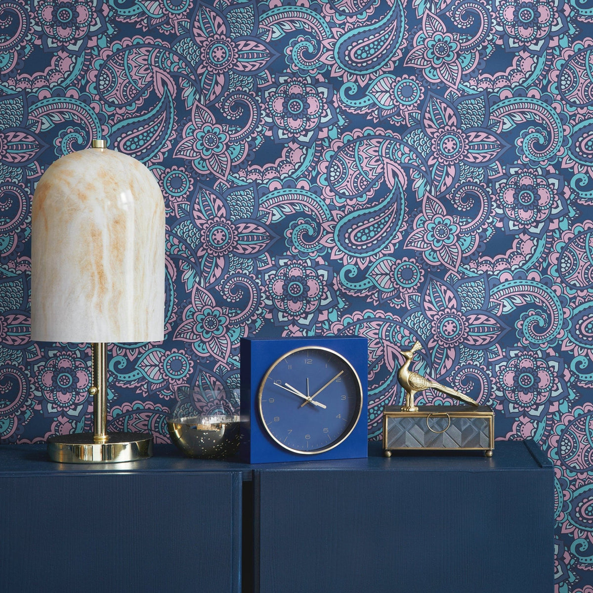 Contemporary Flowers Wallpaper - Removable Wallpaper Peel and Stick Wallpaper Wall Paper - B382 - WallTrend