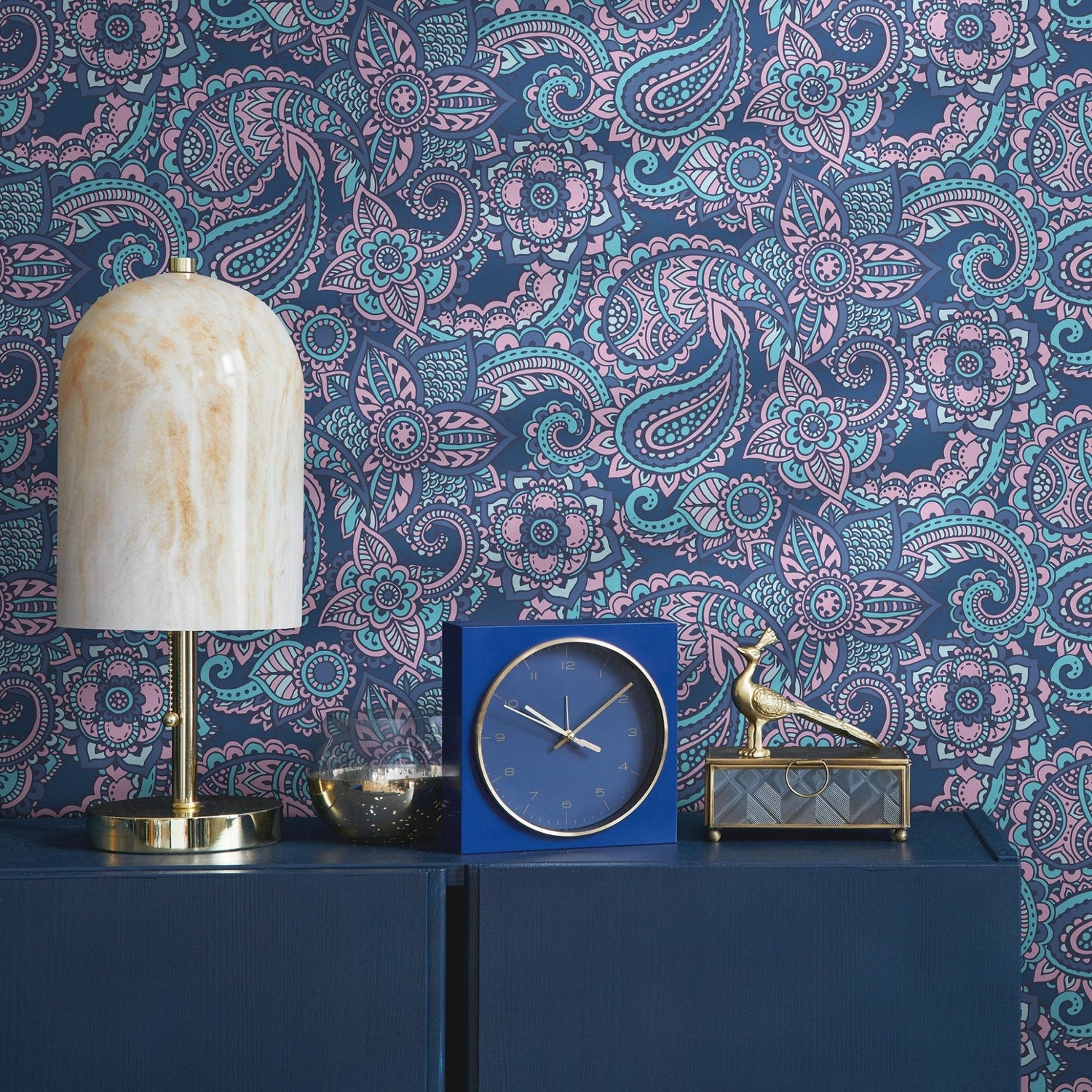 Contemporary Flowers Wallpaper - Removable Wallpaper Peel and Stick Wallpaper Wall Paper - B382 - WallTrend
