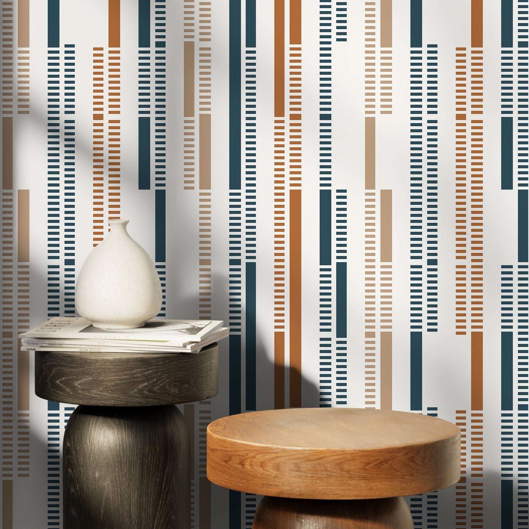 Contemporary Geometric Wallpaper Abstract Wallpaper Peel and Stick and Traditional Wallpaper - D743 - WallTrend