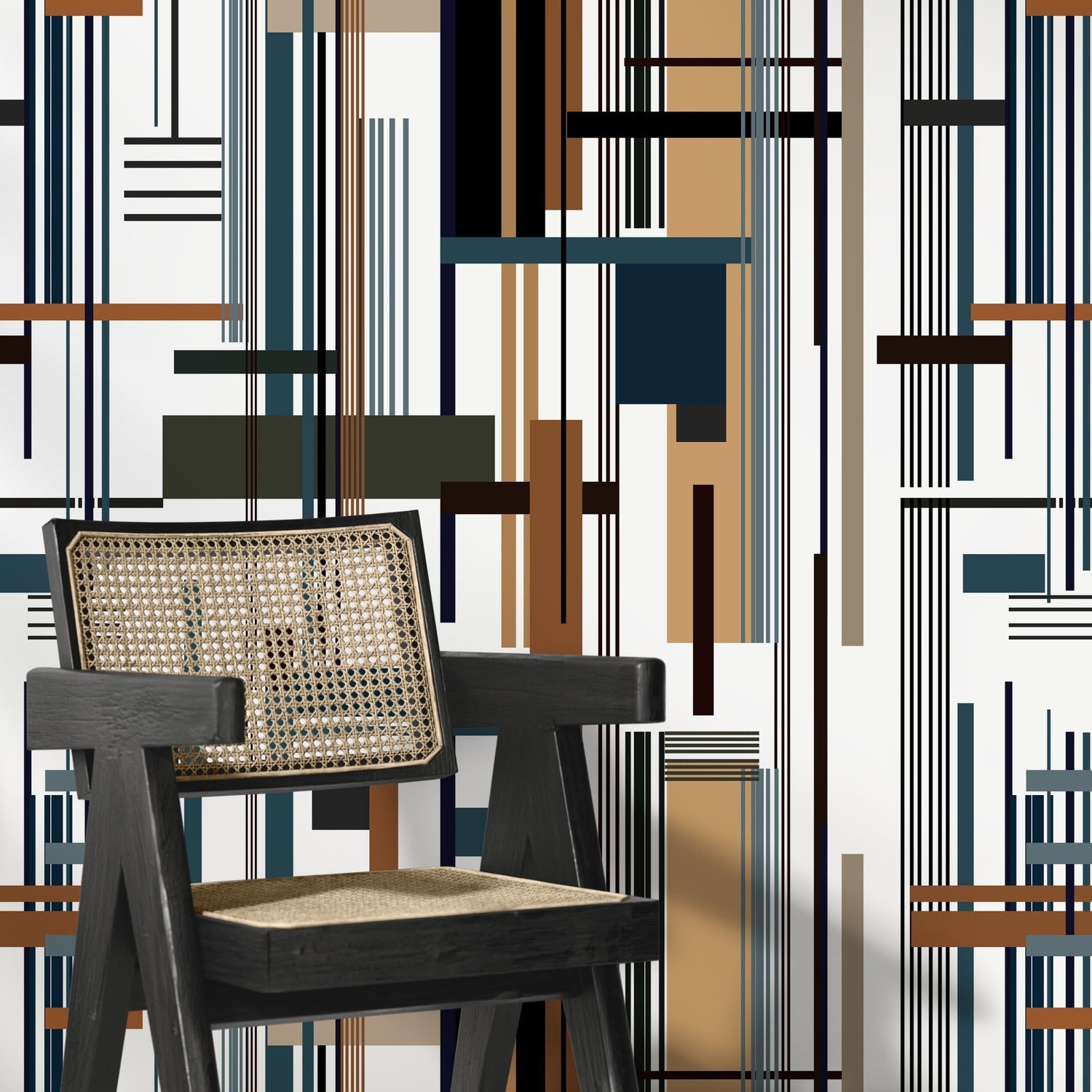 Contemporary Geometric Wallpaper Abstract Wallpaper Peel and Stick and Traditional Wallpaper - D752 - WallTrend